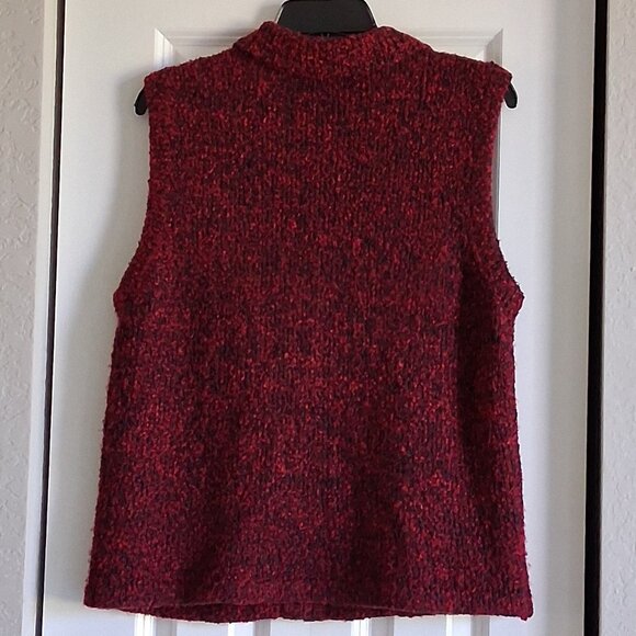 Bechamel Red Zip Cable Knit Sweater Vest Women's Size M - Picture 8 of 12